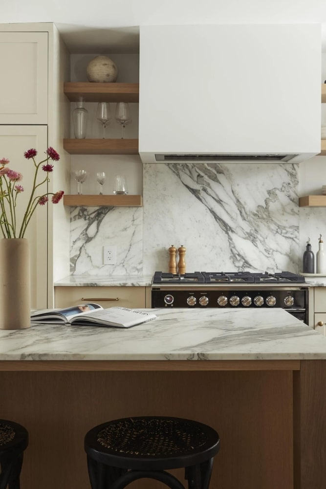 arabescato marble kitchen