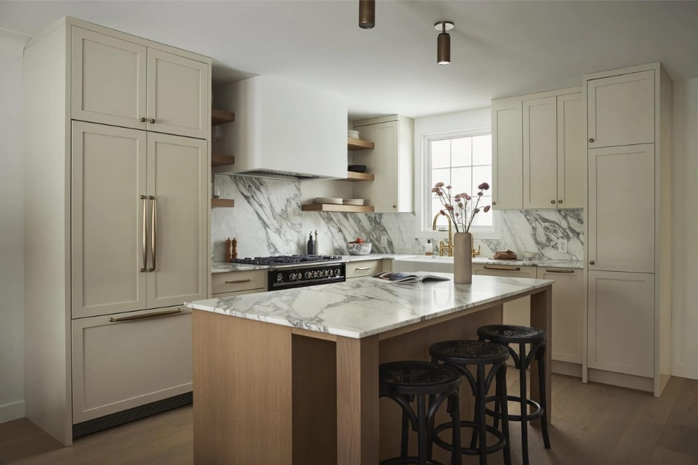 arabescato marble kitchen