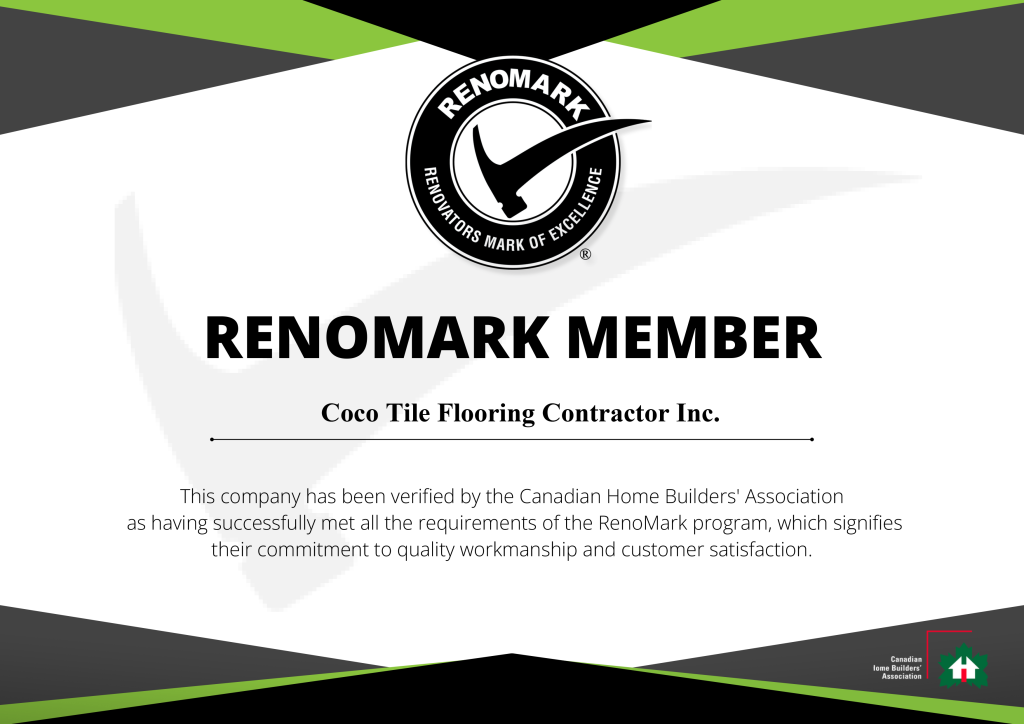 Coco Tile Flooring Contractor Inc. -RenoMark Member Certificate