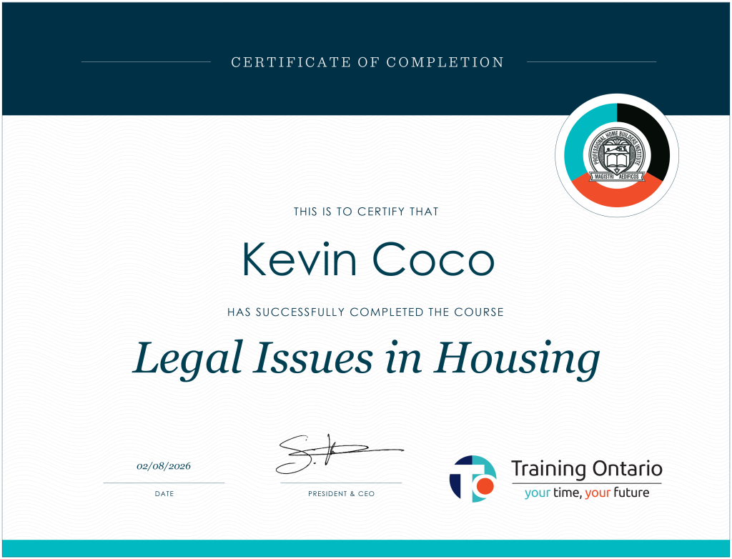 Legal Issues in Housing Certificate - Kevin Coco